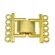 Metall clip / fold over verschluss ± 24x17mm 2x5 Ösen Gold